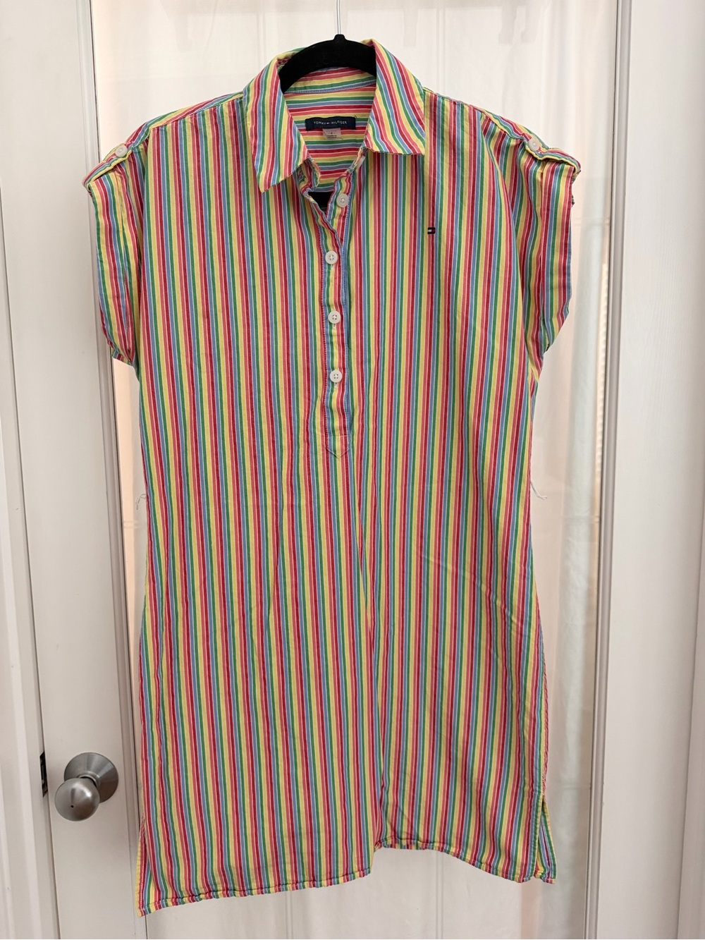 Tommy Hilfiger Rainbow striped pride dress cotton size 4